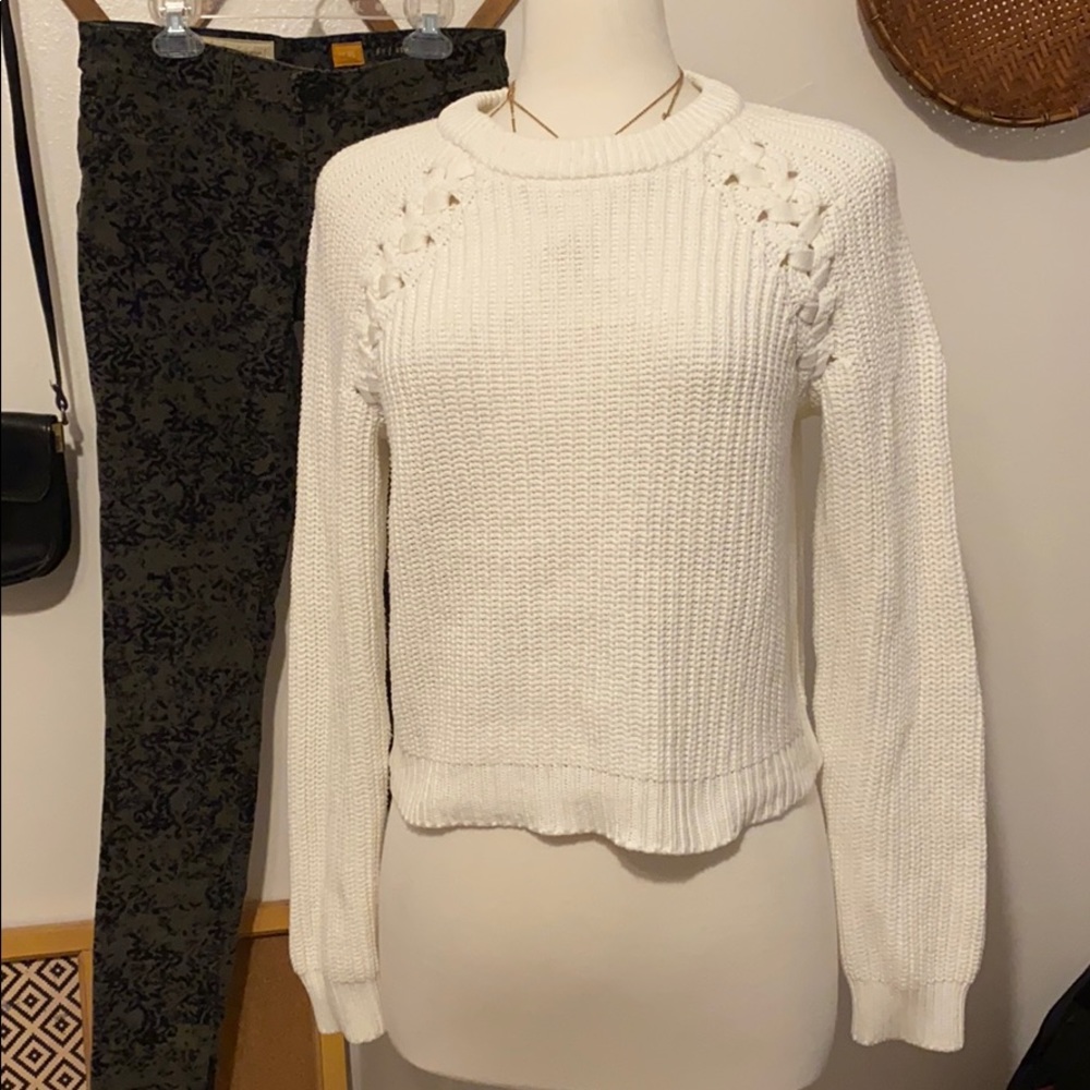 1.State, white sweater, GUC, size M